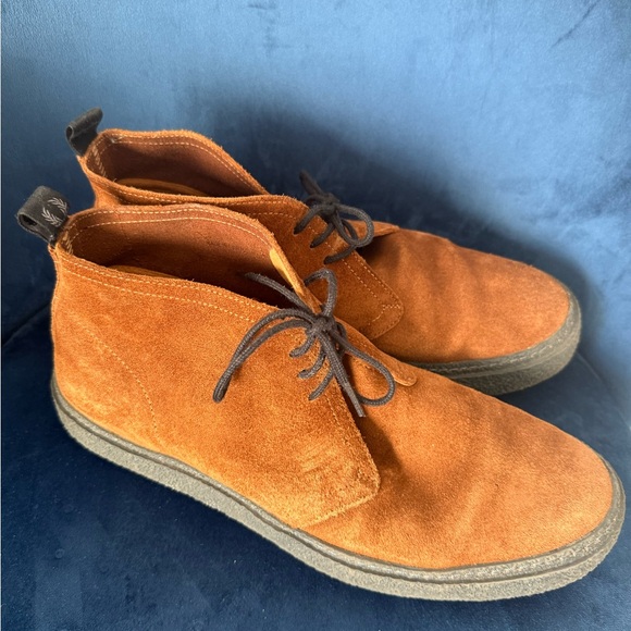Fred Perry Orange Suede Chukka Boots - Picture 1 of 8
